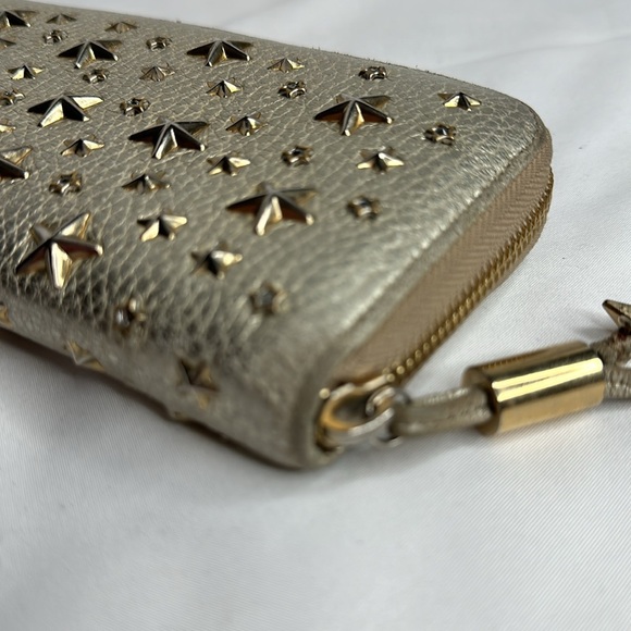 JIMMY CHOO FILIPA Star-embossed Leather Wallet GOLD Leather Signat… - Picture 13 of 17